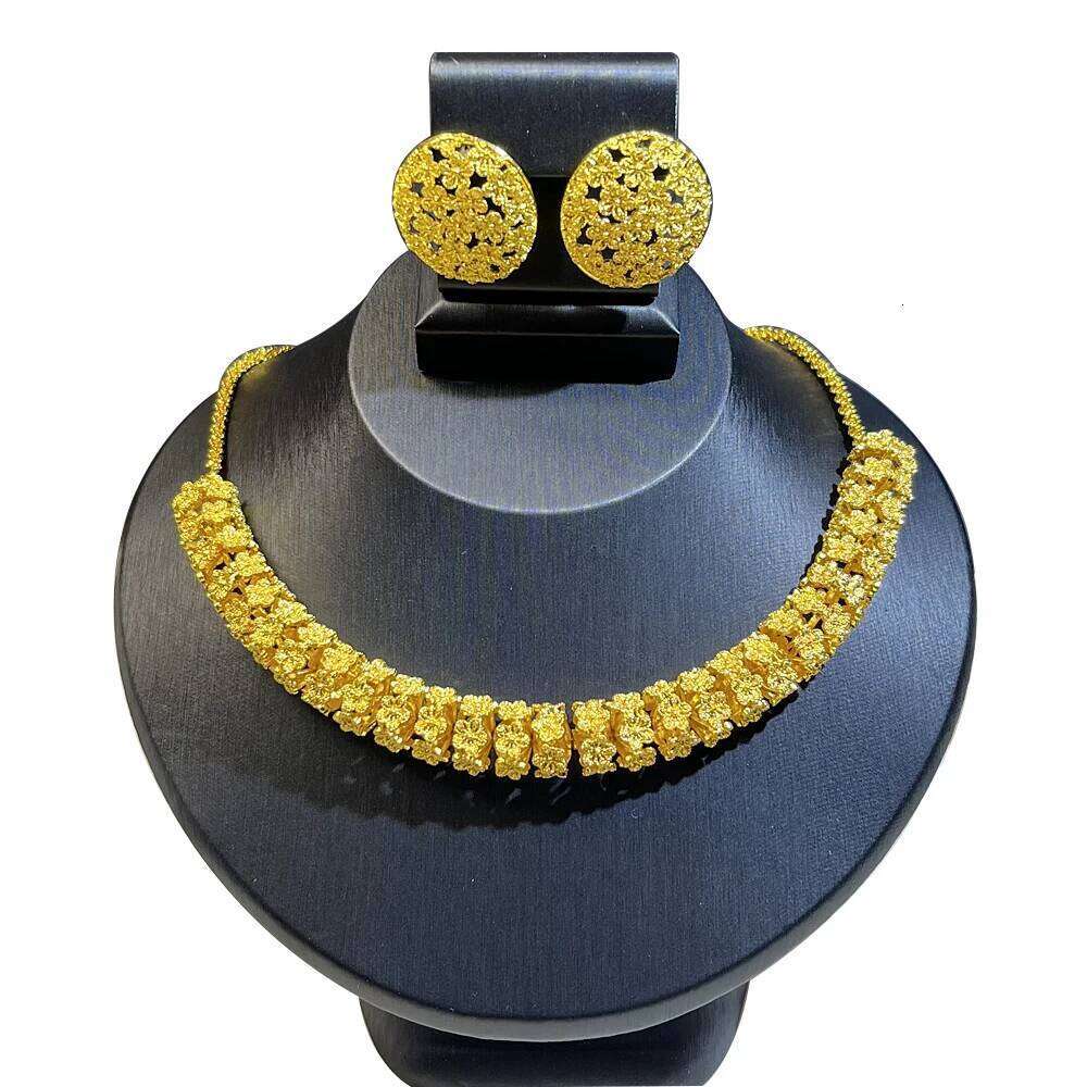 Dubai 24K Gold Color Long Jewelry Sets Wedding African Necklace Earrings For Women Nigerian Indian Bridal Set Party Gifts Z260313