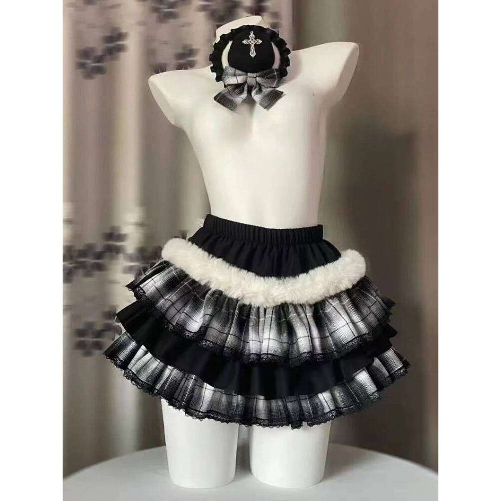 Subculture Punk Loose Lace Gothic Skirt Women Darkly Elastic Waist Vintage Patchwork Short Skirts Y2k Hot Girl Aesthetic Clothes Z260314