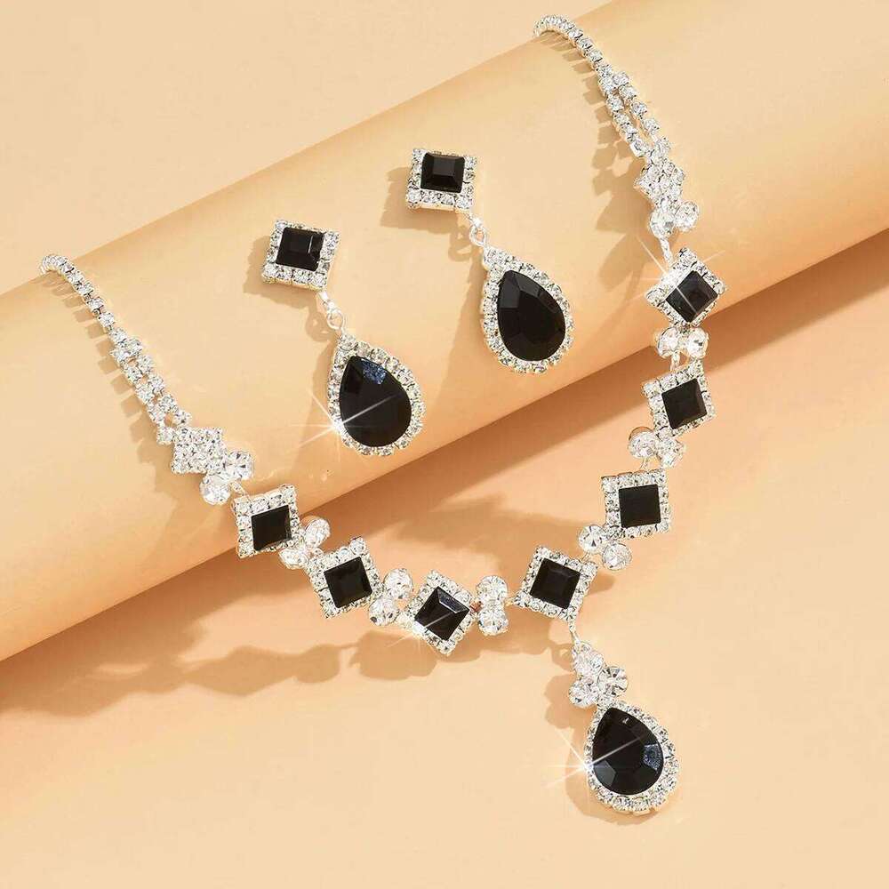 3PC Women's Fashion Trendy Claw Chain Geometry Water Drop Necklace Earrings Jewelry Set Wedding Banquet Party Holiday Gift Z260313