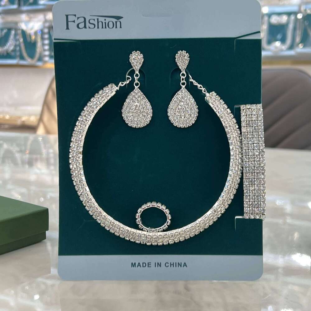 5PC Women's Fashion Copper Claw Chain Multi row Necklace Earrings Bracelet Ring Jewelry Set Wedding Banquet Party Holiday Gift Z260313