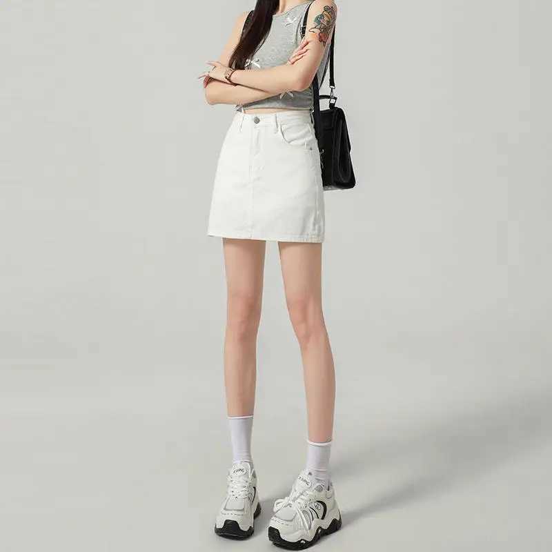 Spicy Personali High Waist Denim Skirt Womens Spring Summer New Versatile Slimming A-Line ort Skirt M260314