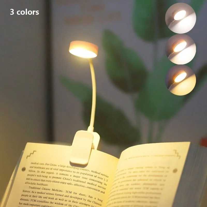 1Pc Portable LED Clip-on Reading Light Three Color Temperatures Long Press to Adjust Brightness White Shell Y260314