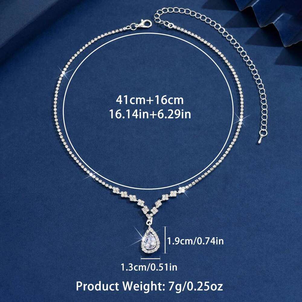 Fashionable, light luxury, minimalist, popular jewelry, short necklaces, rhinestones, hot selling wedding women's jewelry Z260313