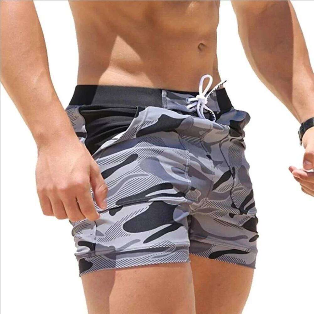 Mens Swim Trunks with Pockets Summer Casual Beach Board Shorts Quick Dry Swimming Bathing Suit Swimsuit Swimwear Z260314