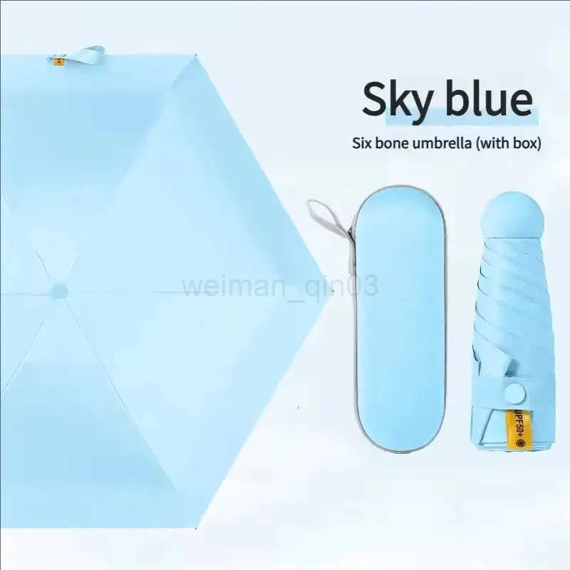 Umbrella with UV Protection Mini Capsule 5 Folds Ultralight Compact Portable Manual for Travel H260314