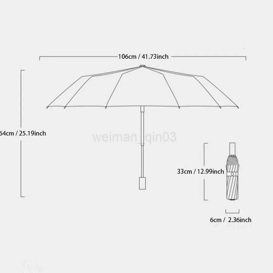 Mechanical handle umbrella widened strap umbrella automatic umbrella large sturdy wind resistant mens minimalist umbrella H260314