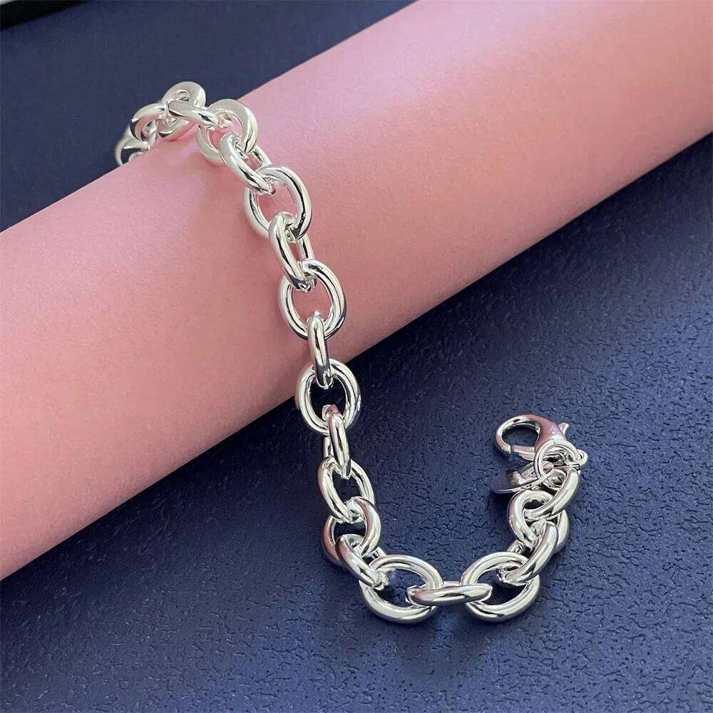925 Sterling Silver Bracelet Buckle Basic Chain Charm Exquisite Women Fashion Wedding Party Gift Jewelry Z260313