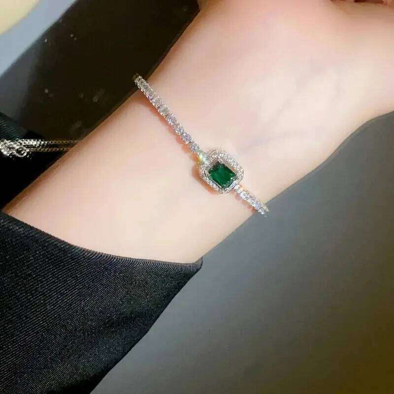 Shiny Square Zircon Bracelet for Women Girls Delicate Rhinestone Chain Bracelets Bangles Party Wedding Bride Jewelry Wholesale Z260313