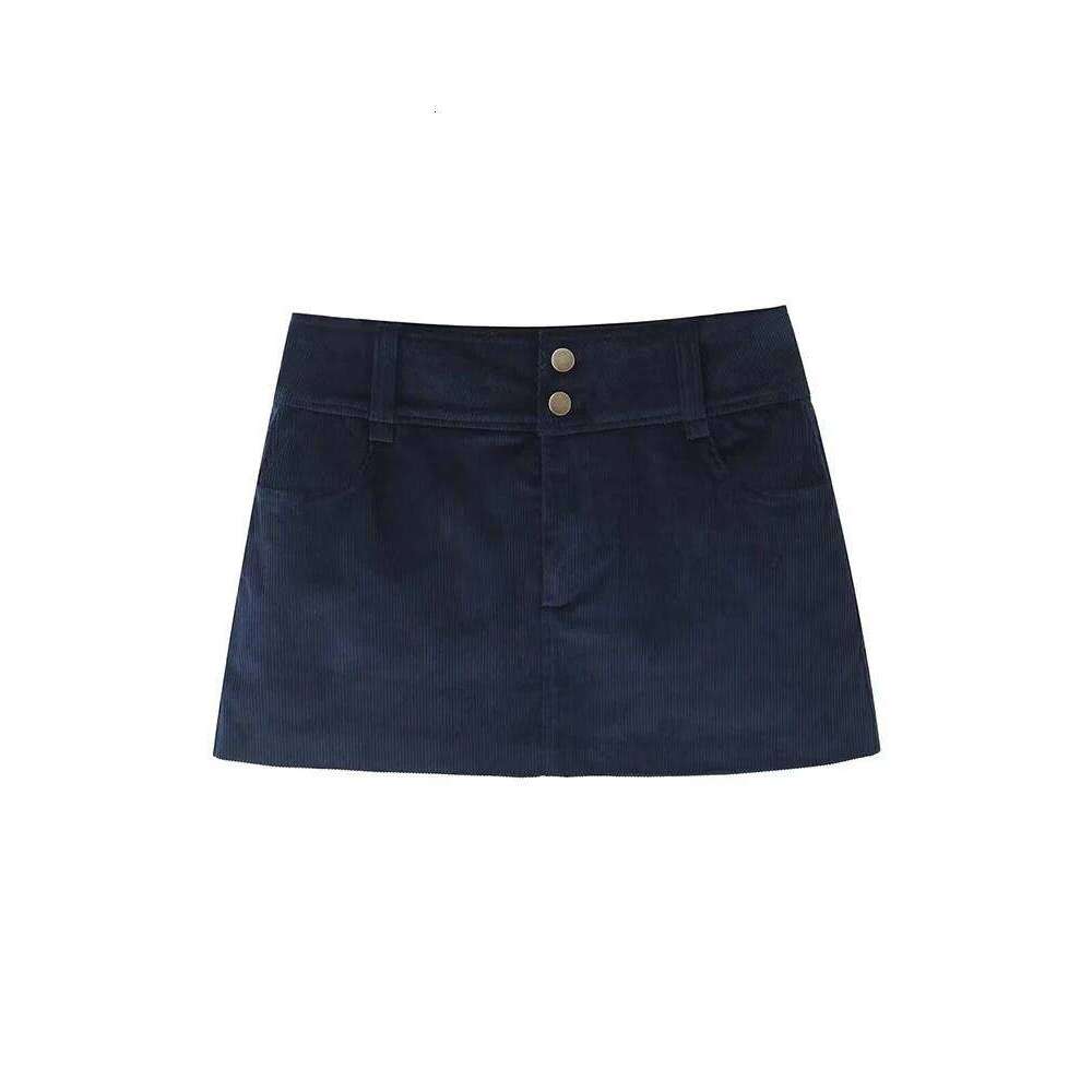 TFMLN Women Vintage Short Skirts Simple Slim Fit Mini With Pockets Spring Autumn Fashion Casual Zipper Skirt Ladies Z260314