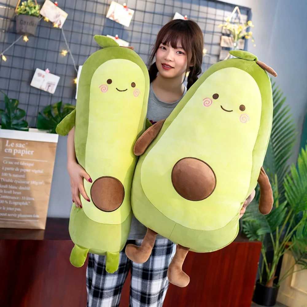 Kawaii 35/50/65cm Stuffed Fruit Avocado Doll Avocado Sleeping Green Giant Toy Sleeping Pillow Room Decor Y260314