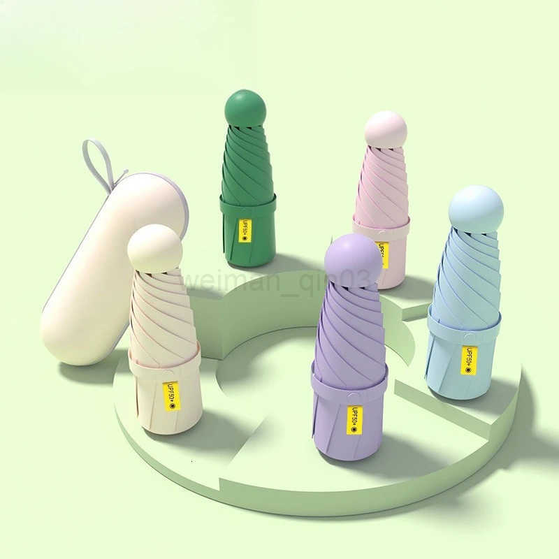 Folding Five-fold Umbrella All-weather Capsule Umbrella Sun Protection and Shade Umbrella Pocket Womens High-end Portable H260314