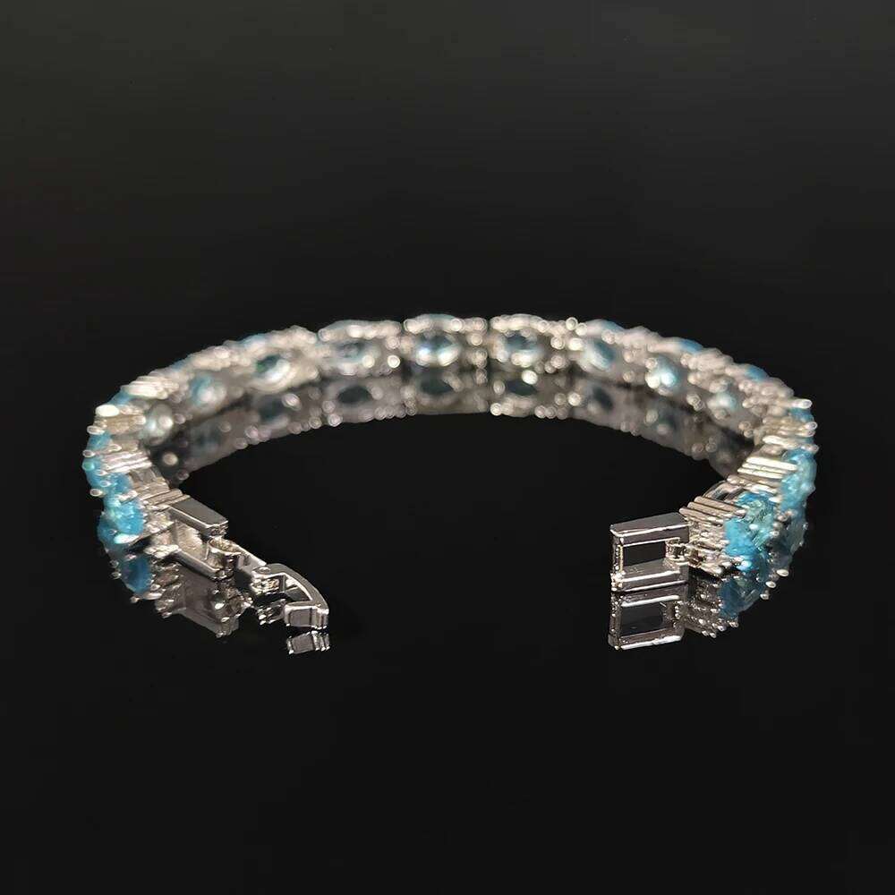 New Luxury SKY Blue Color Oval Bracelet Bangle for Women Anniversary Gift Jewelry Wholesale S6114 Z260313