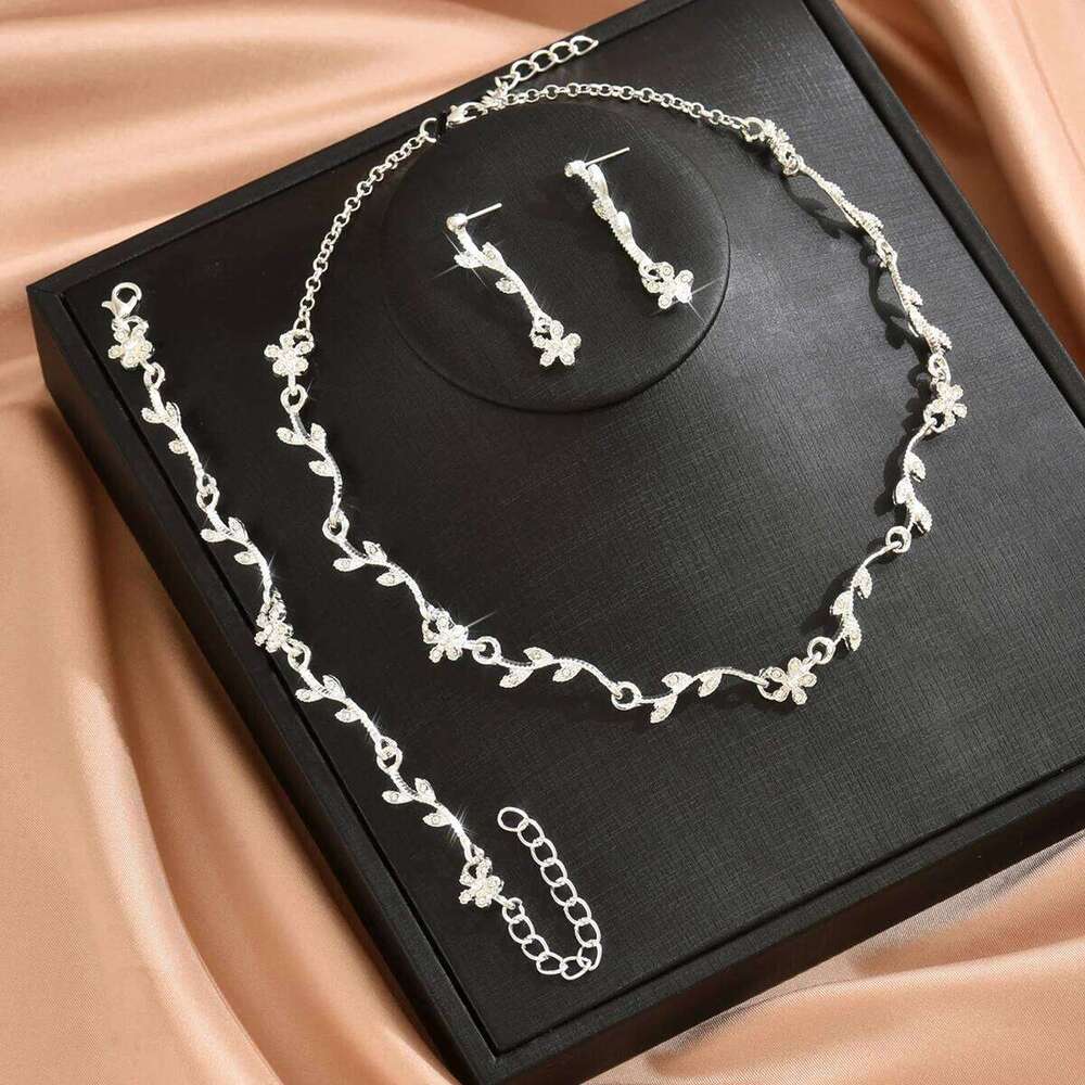 4PC Women's Fashion Necklace, Earrings, Bracelet, Jewelry Set with Design Sense Suitable for Wedding, Party, Festival Gifts Z260313