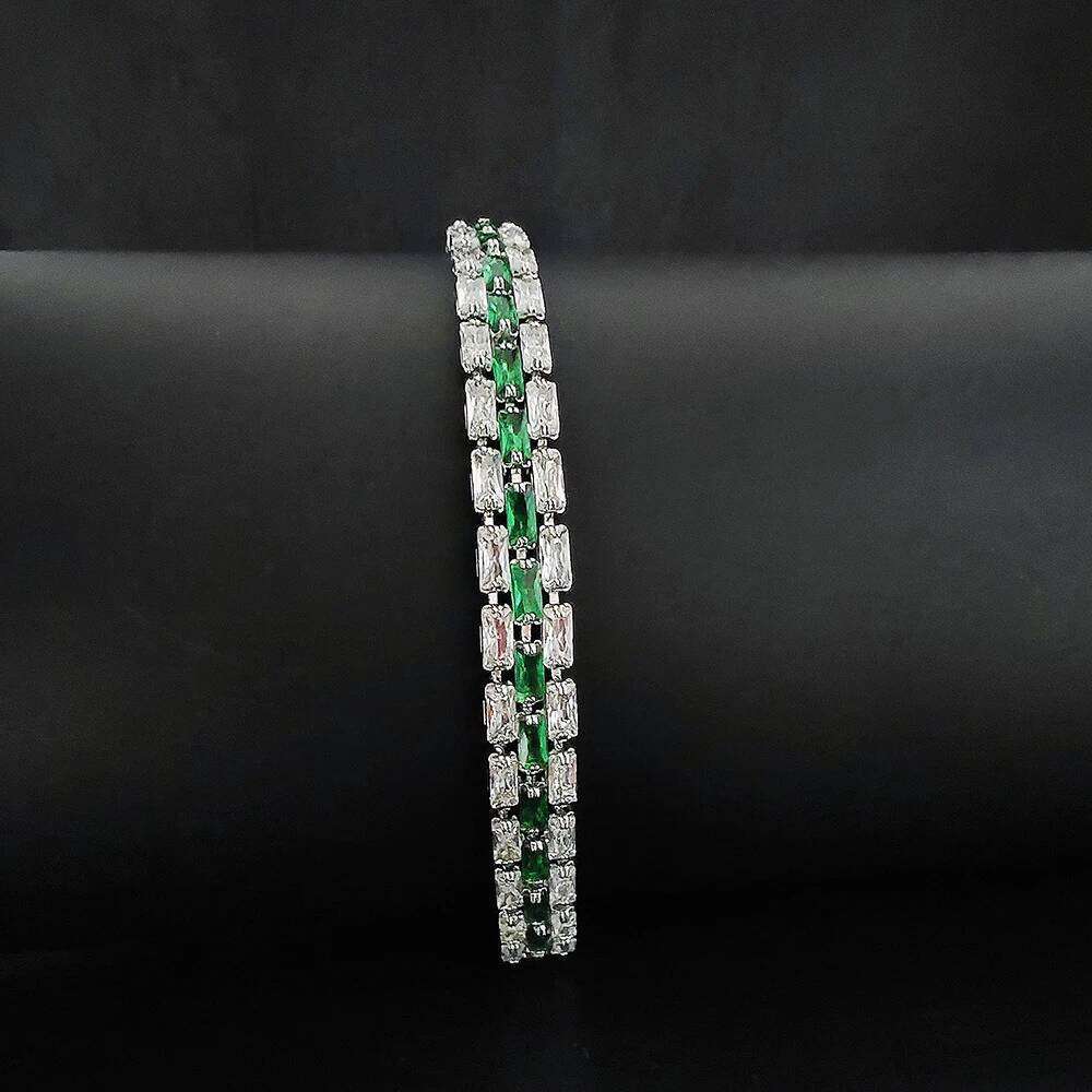 2023 New Arrival Unique Design Green Chain Bracelet Bangle for Women Christmas Gift Jewelry S8254 Z260313