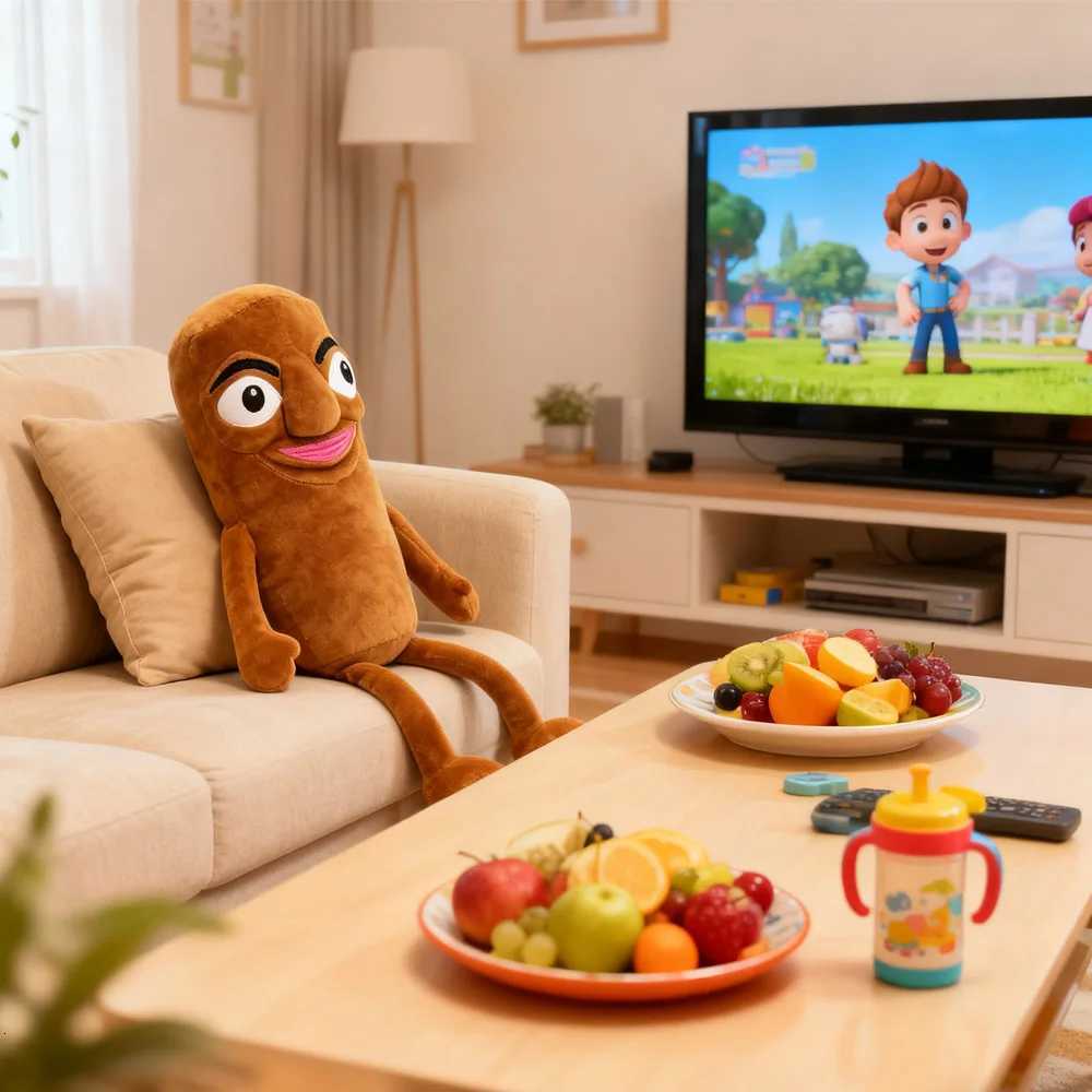 Sausage Man Plush Toy Funny Face Stuffed Animal with Unique Design Soft Huggable Novelty Gift for Teens Adults Y260314