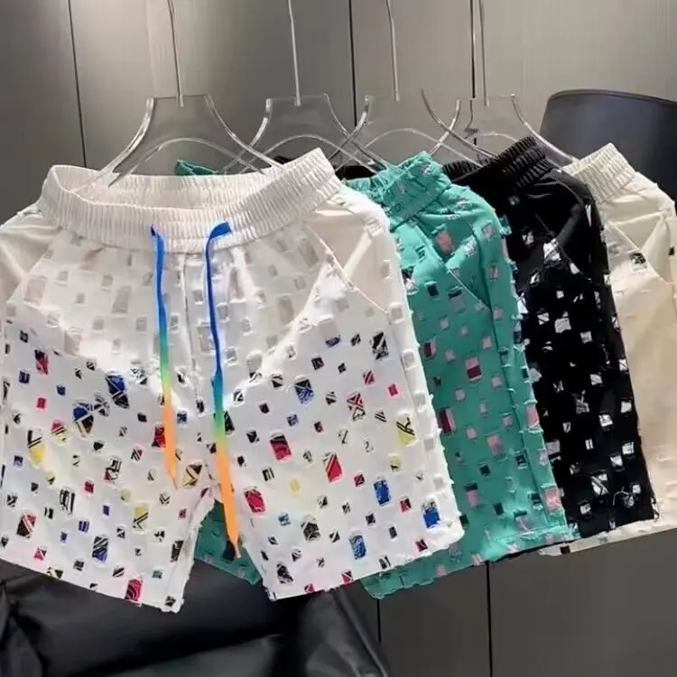 Summer Loose Shorts Couple Versatile Casual Straight Mens Flower Oil Painting Beach Shorts Hawaiian Casual Silk Shorts 260311