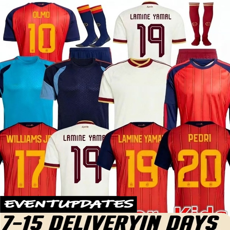 2026 World Cup SPAIN Soccer Jerseys 25 26 27 PEDRI GAVI LAMINE YAMAL MORATA Carvajal OLMO FERRAN RODRIGO Jersey Men Kid Kit Football Shirt Fan Player