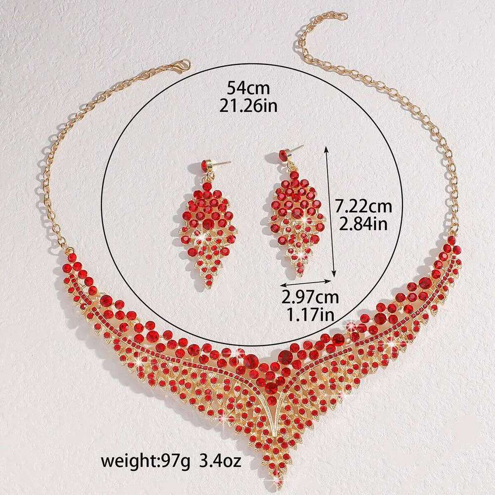 4PC Women's Fashion Water Drop Crown Necklace Earrings Jewelry Set Suitable for Wedding, Party, Festival Gifts Z260313
