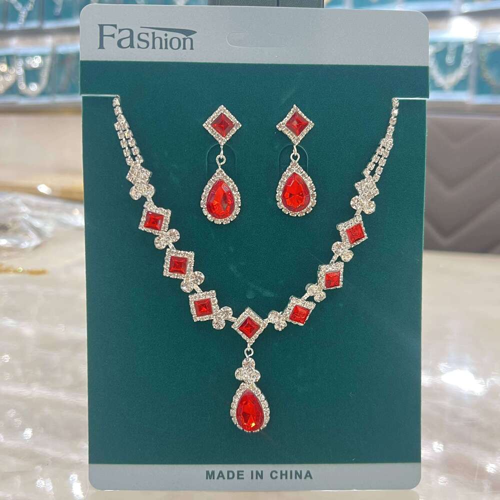 3PC Women's Fashion Trendy Claw Chain Geometry Water Drop Necklace Earrings Jewelry Set Wedding Banquet Party Holiday Gift Z260313