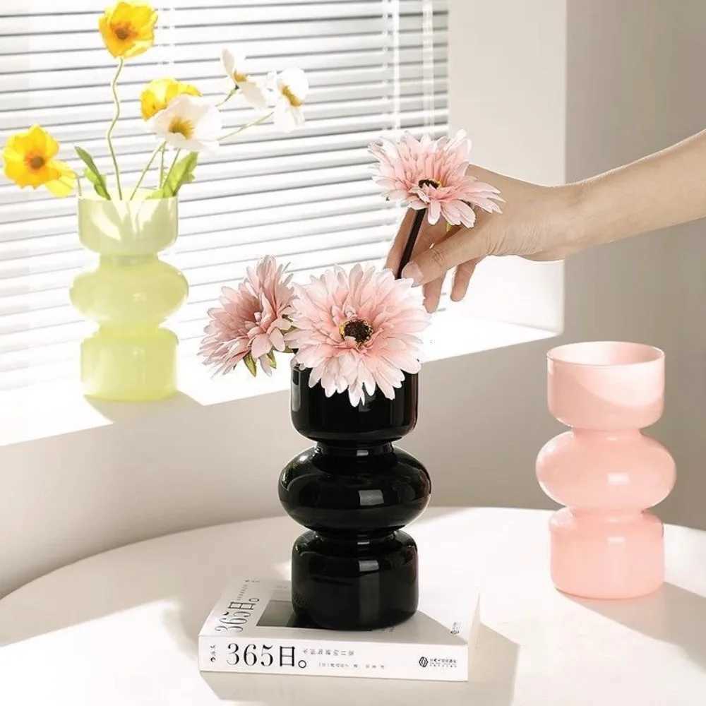 European Retro Glass Vase Water Nourishing Flower Arrangement Container Desktop Dining Table Flower Arrangement Vase Decoration Y260314