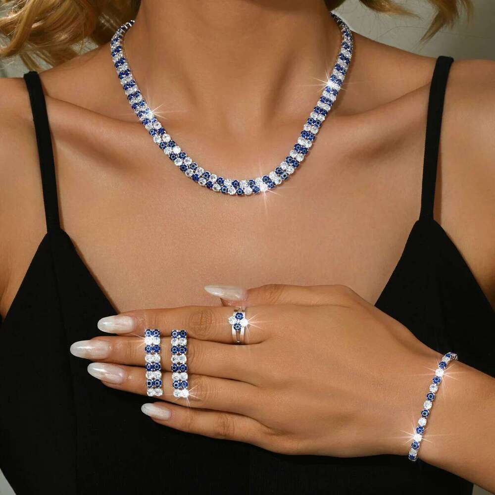 Vintage, elegant, and minimalist French style best-selling ring, bracelet, earring, necklace, high-quality four piece set Z260313
