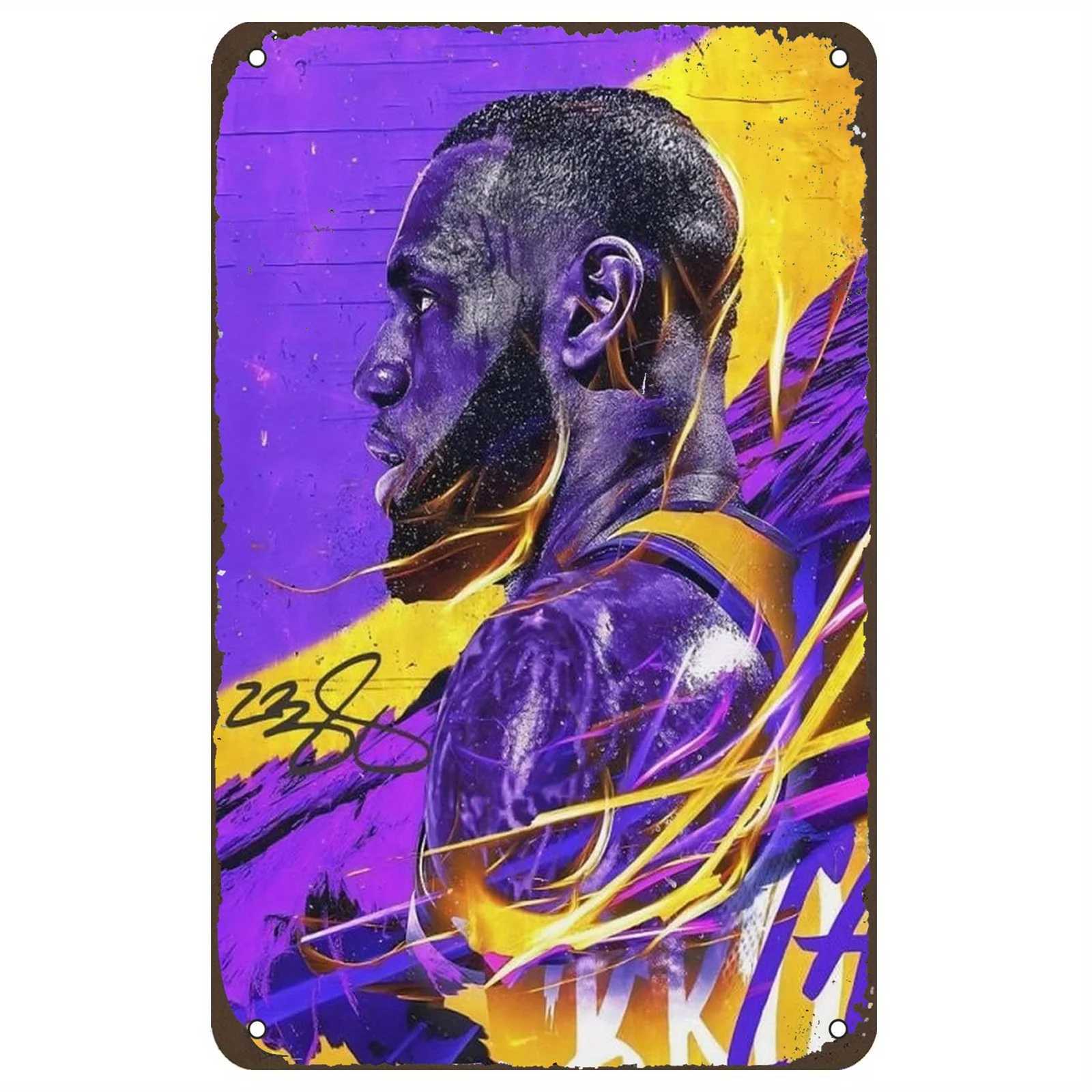 Vintage Basketball Legend Metal Wall Art Sign - Iron Decor with Pre-Drilled Holes Waterproof Durable Surface Featuring Icon D260314