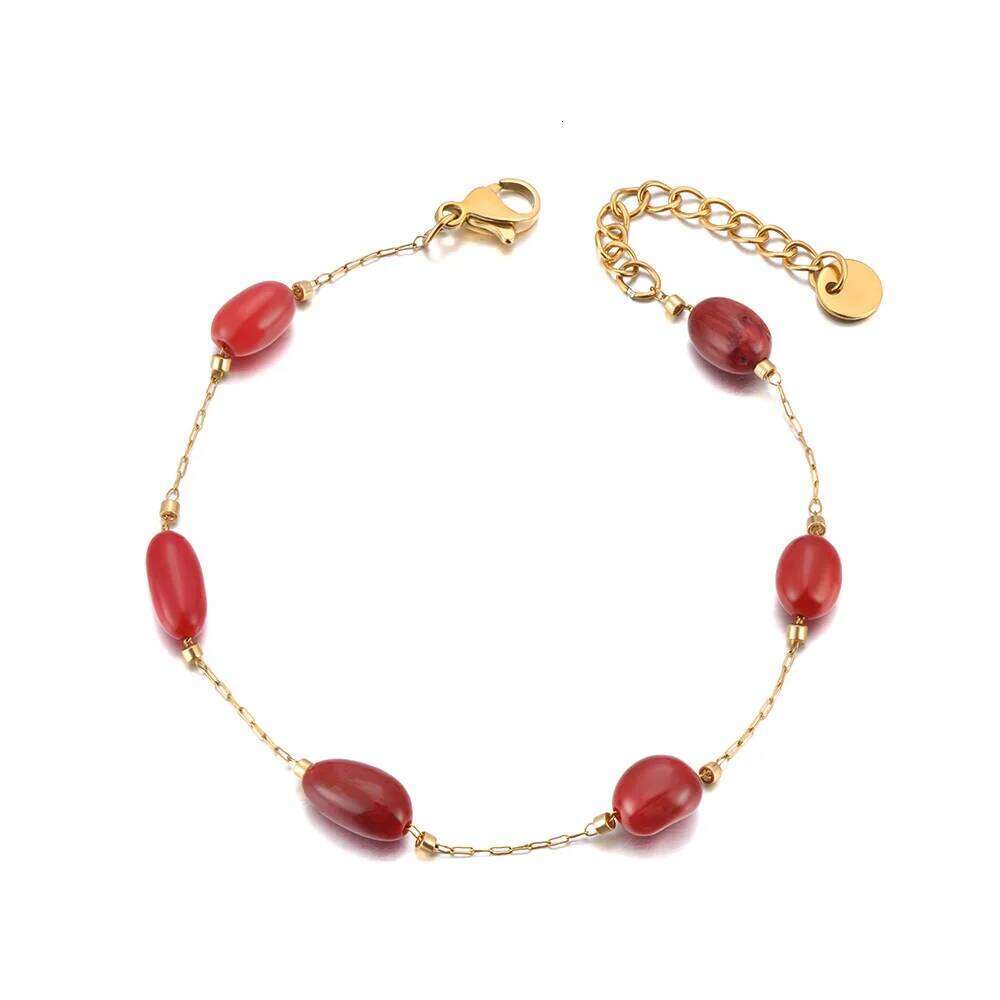 Lokaer Colorful Natural Stone Beads Chain Bracelet for Women Trendy Bohemia Stainless Steel Handmade Jewelry tiki B24106 Z260313