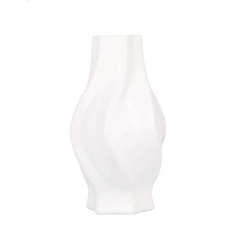 Nordic Flower Vase Durable Plastic Vase Ornaments Table Centerpieces Flower Arrangement Home Living Room Wedding Decoration Y260314