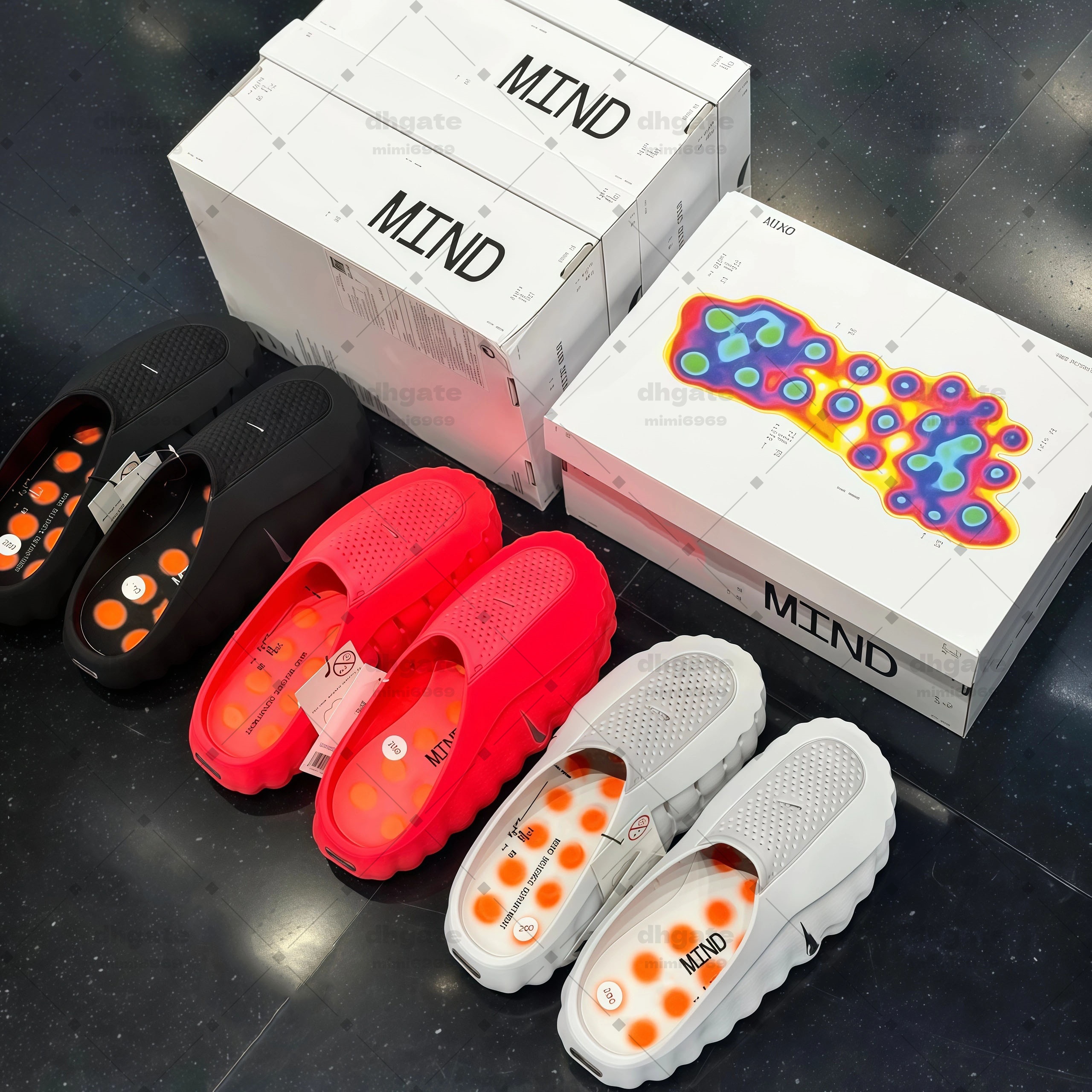 Desginer Mind 001 Slides Mind 002 Sneakers Slippers Tech Comfortable Sandals Light Bone White Solar Red Smoke Grey Men Women Mind001 Pregame Mules