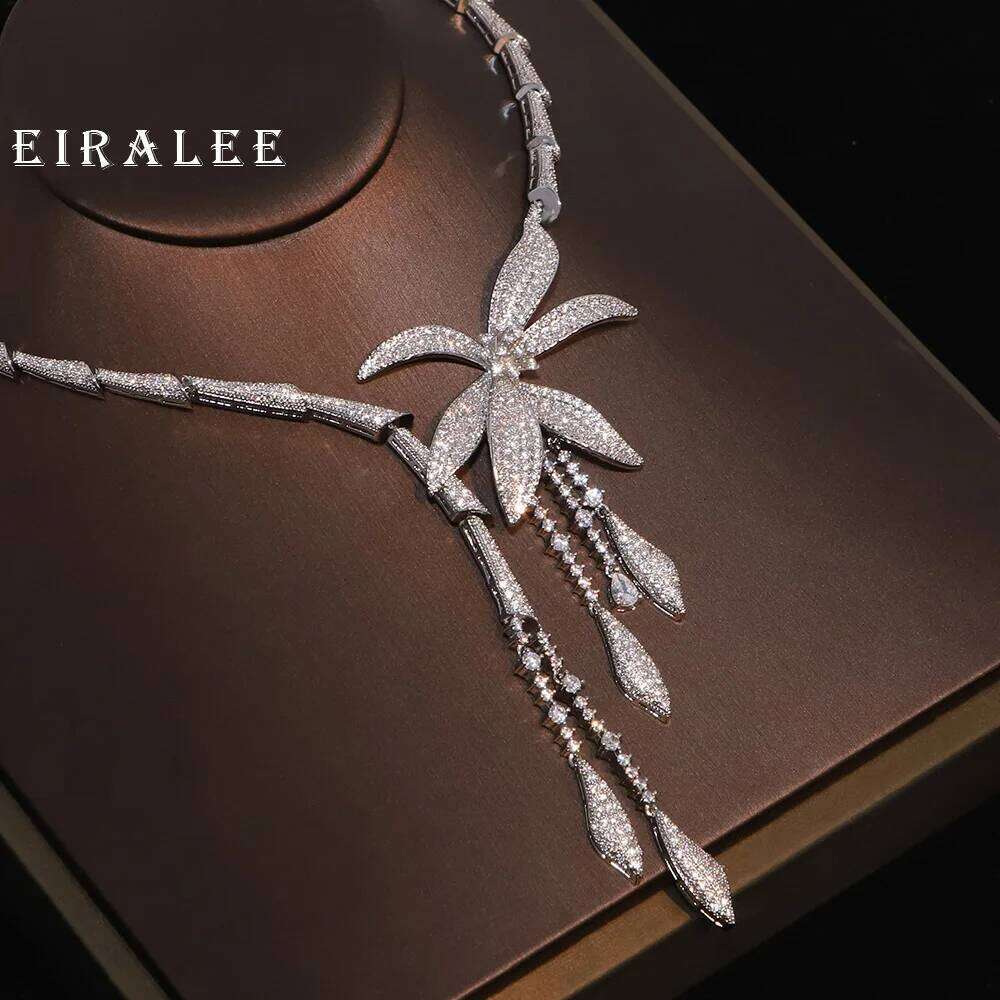 EIRALEE Wedding Party Zircon Flower Necklace Set Bridal Jewelry Women conjunto collar y pendientes conjuntos femininos elegantes Z260313