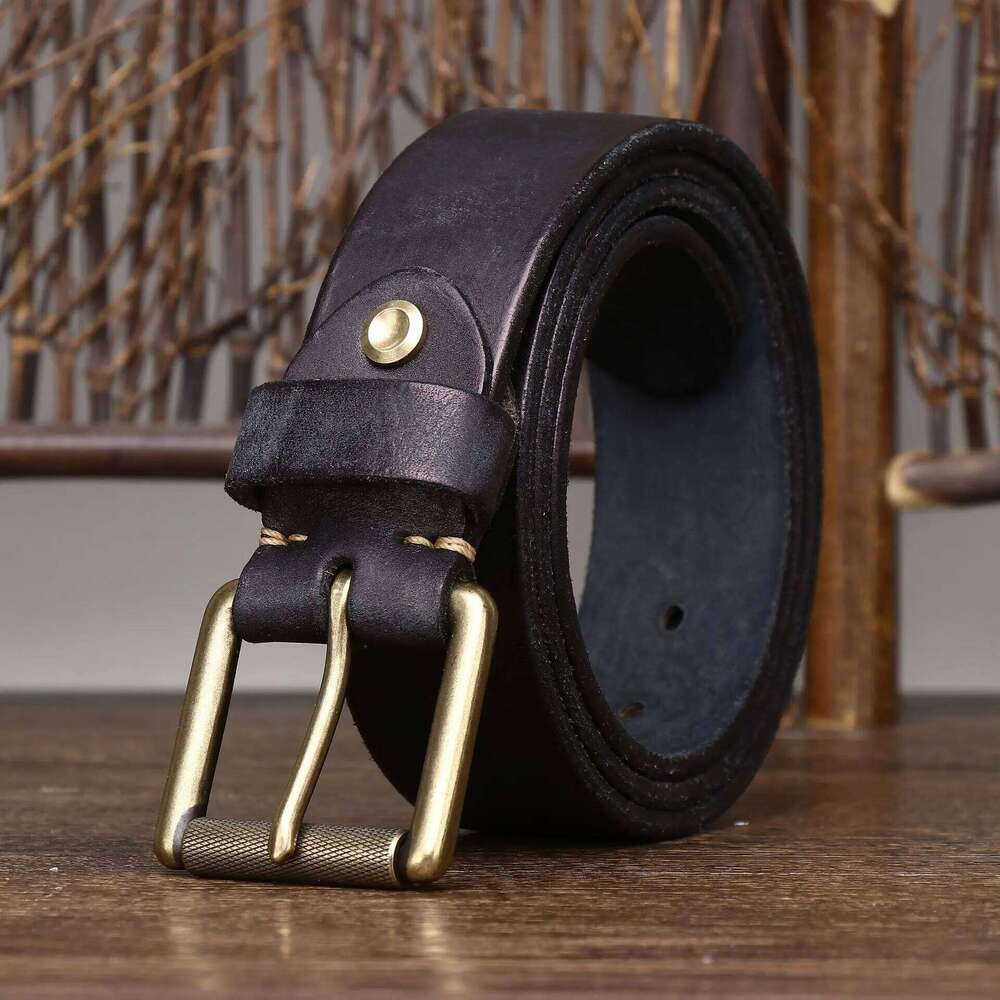 4.0CM Vintage Buckle Super Wide Thick Genuine Leather Men Belt Luxury Original Cowskin Ceinture Homme Jeans Cinturon Mujer Z260226