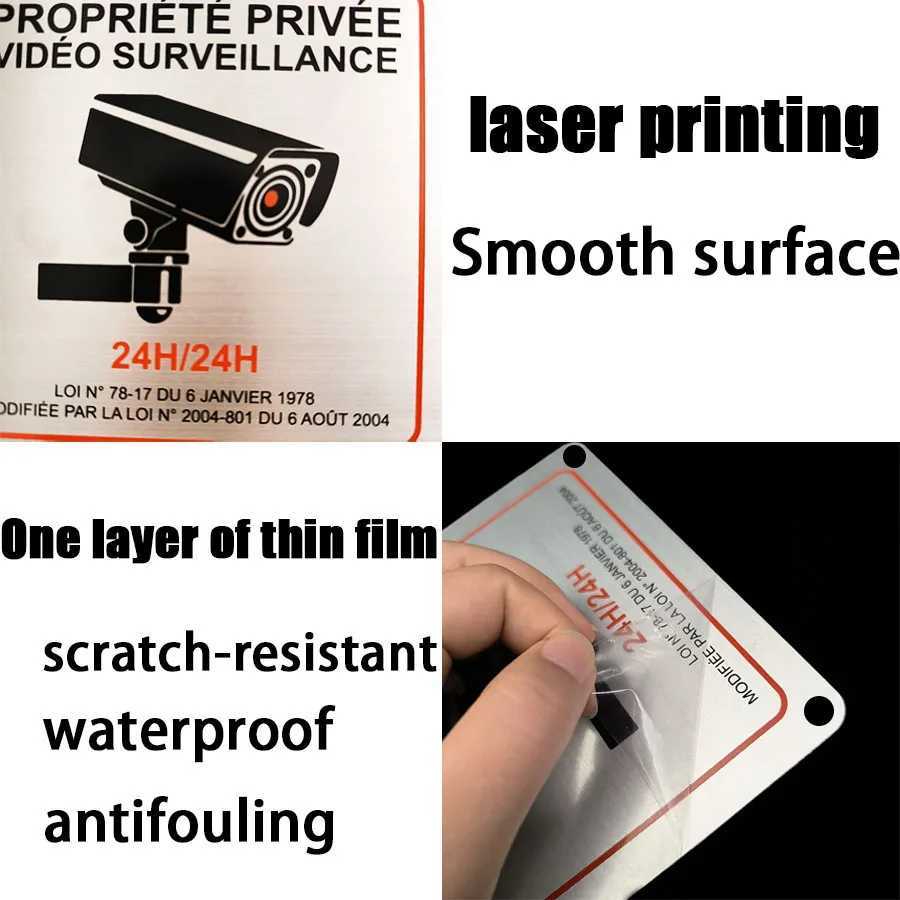 French Aluminum alloy monitoring sign PROPRIT PRIVE VIDO SURVEILLANCE brushed sign safety sign D260314