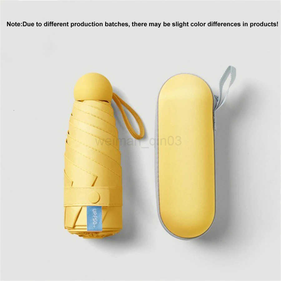 2pcs Portable Capsule Umbrella With Box Dual Use Sunshade And Rain Protection Lightweight Folding Umbrellas For Office Travel H260314