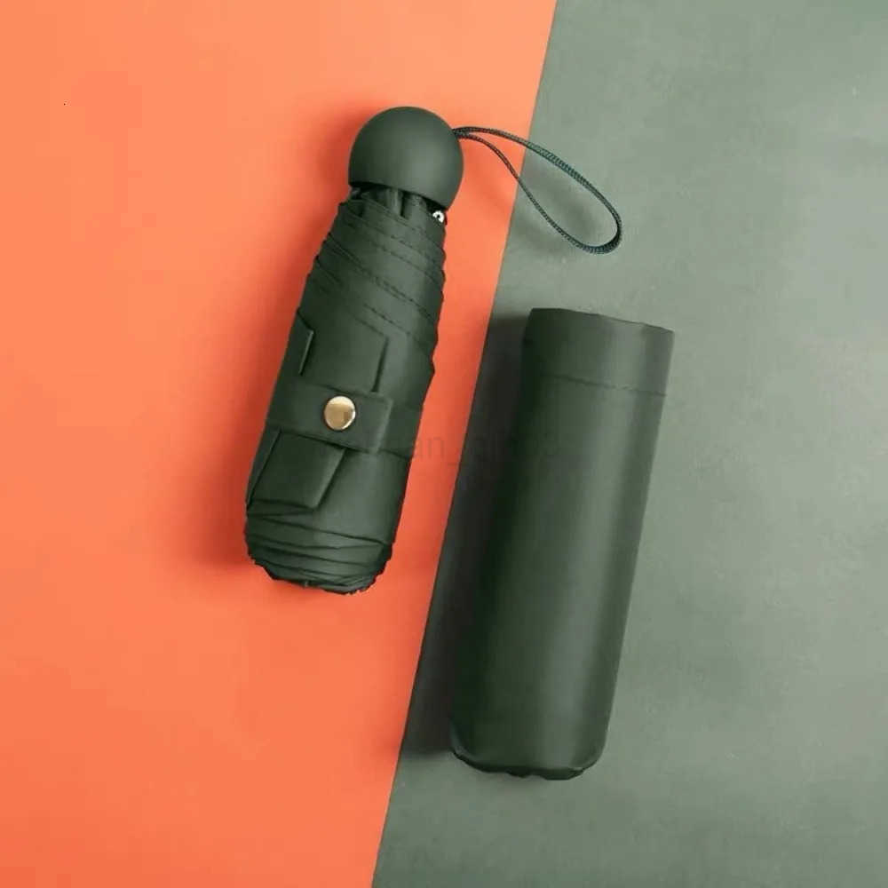 Mini Capsule Folding Umbrella Vinyl with Box Sun Rain Umbrella Dual Use Protection UV Sunshade Travel Accessoreis for Outdoor H260314