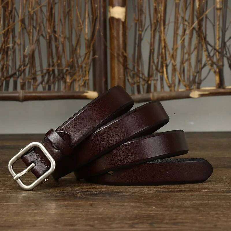 2.4CM Women's Casual Women Thick Cowskin Genuine Leather Male Strap Pure Color Belts Top Quality Jeans Belt Z260226