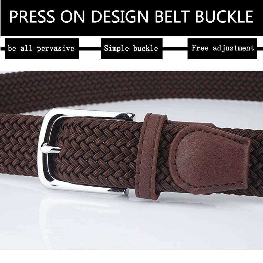 TUSHI New Mens Non-hole Woven Elastic Stretch Canvas Female Korean Style Versatile Student Pants Denim Belt Luxury Z260226