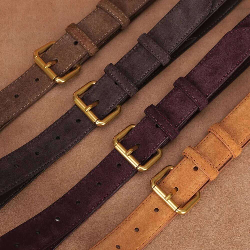 Fashion Suede Cowhide Skinny Belt for Women Trendy Genuine Leather Waistband with Jeans Pants Dress Ladies Thin Belts Z260226