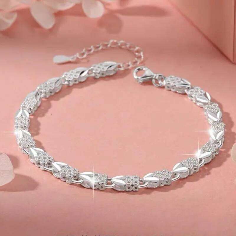 925 Sterling Silver Chain Bracelets For Women Vintage Luxury Heart Shaped Adjustable Bracelet Classic Party Charms Jewelry Gifts Z260313