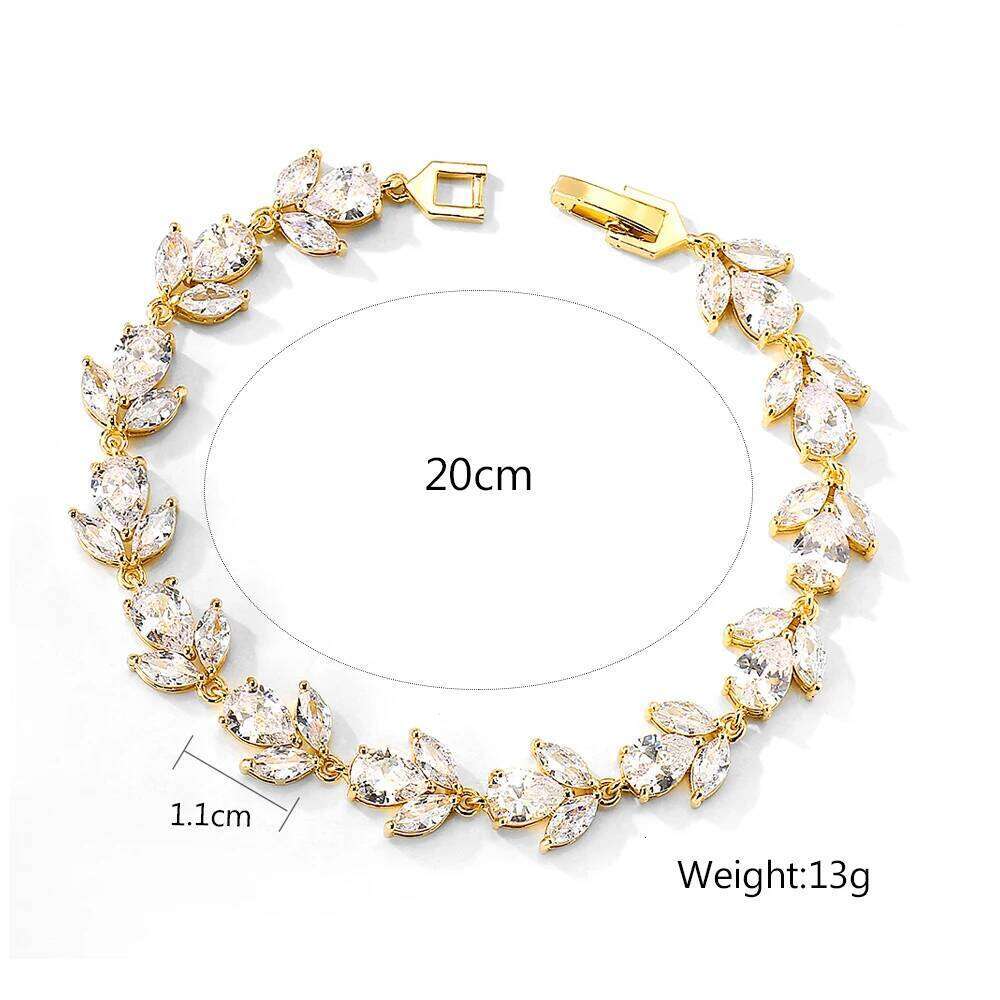 ZAKOL Luxury AAA Cubic Zirconia Wedding Bracelets for Women High Quality White Gold Color Leaf Charm Bracelet Bangles Z260313