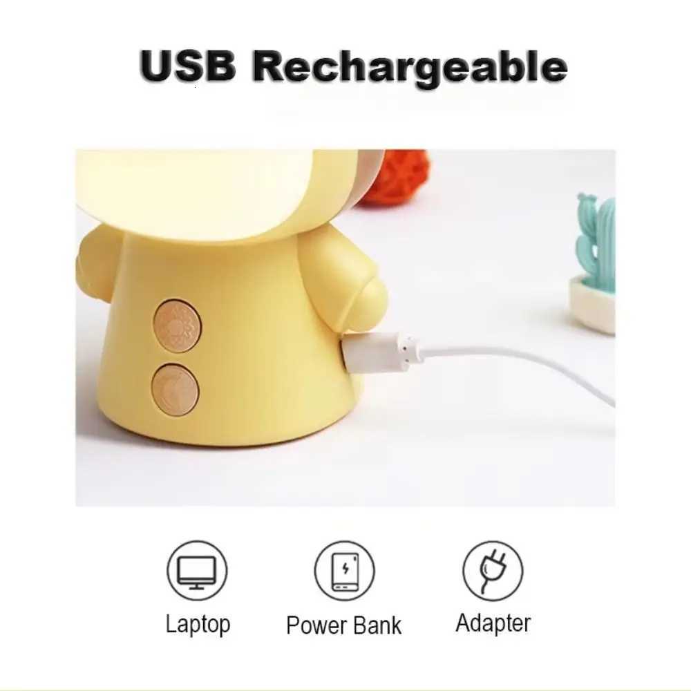 Eye Protection Creative Cute LED Desk Lamp Lovely Portable Cartoon Table Lamp USB Rechargeable Dimmable Night Light Kids Bedroom Y260314