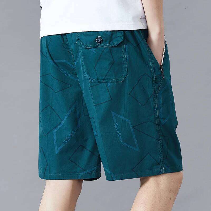 Big Men's Summer Cotton Knee Pants Golf Plaid Fashion Zipper Pocket Y2K Swim Beach Relaxed Fit Jogger Shorts Z260314