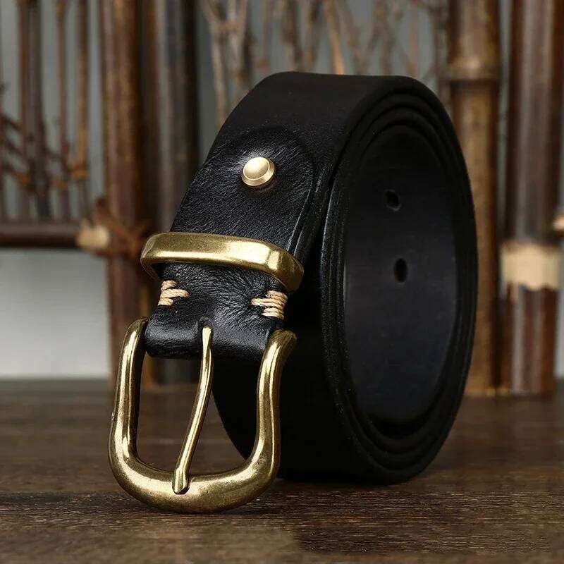 Belt Male Fashion Men's Luxury Cowskin Belts for Jeans Genuine Leather Strap Pin Buckle Cummerbunds Ceinture Homme Z260226