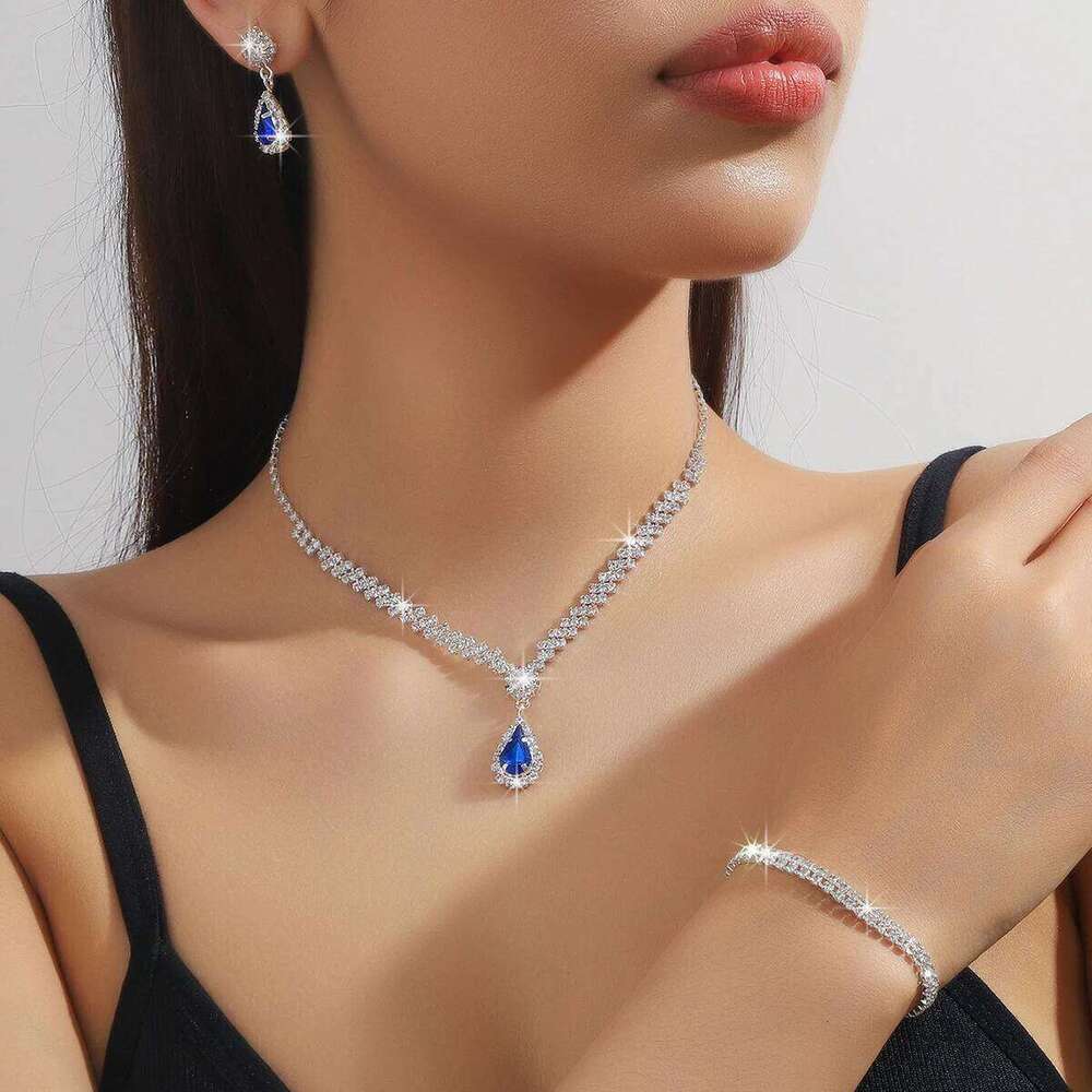 4PC Women's Fashion Simple Necklace Earrings Bracelet Jewelry Set Suitable for Wedding, Party, Festival Gifts Z260313