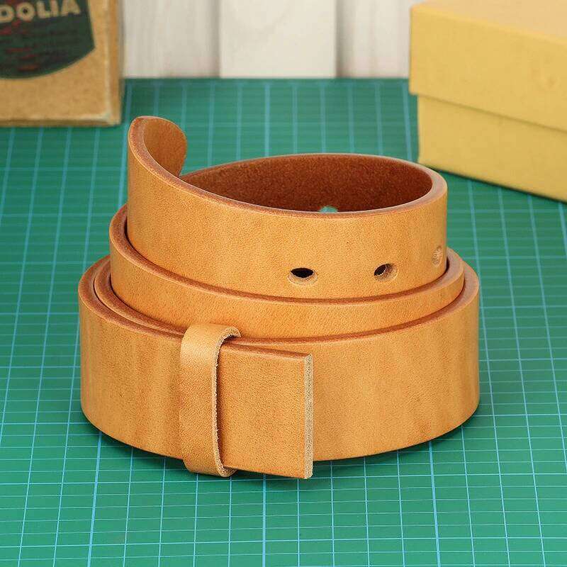 3.8Natural color cowhide Belt Without Buckle Men Plant Tanned Top Genuine Leather DIY Belts For Man Casual Jeans Luxury Z260226