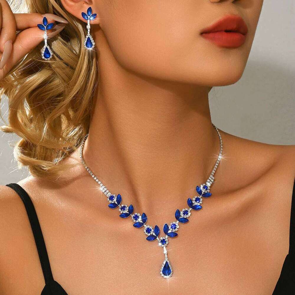 European and American Cross border New Products Sunflower Colorful Necklace Earrings Wedding Banquet Versatile Set Z260313