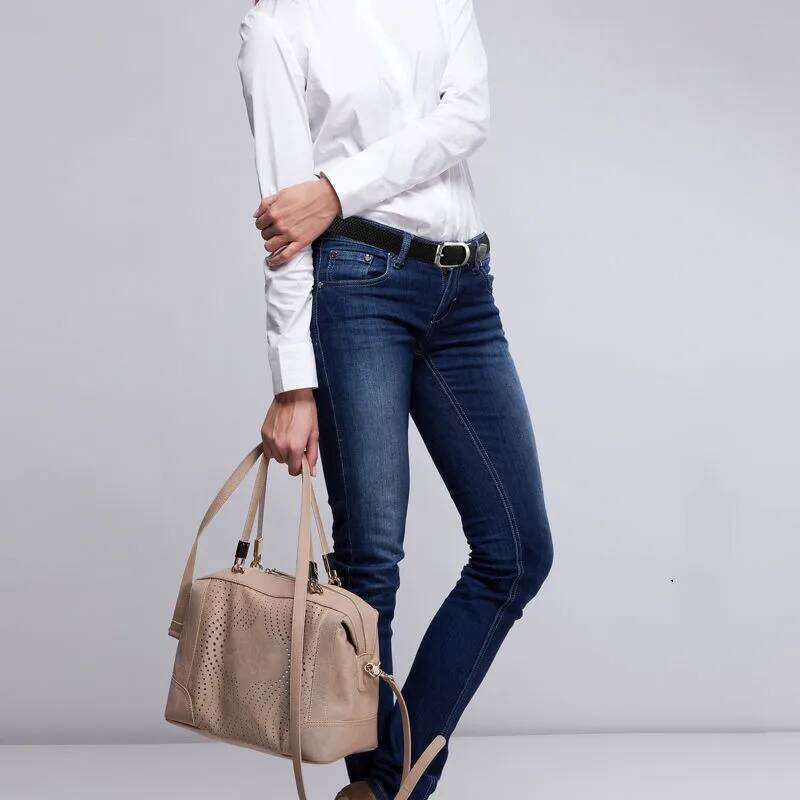 2023 men and fashion nylon alloy casual women wild stretch jeans belt decoration ins wind Luxury brand design Z260226