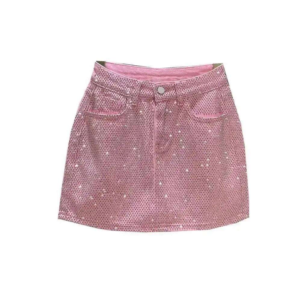 DEAT Personality Hot Splice Denim Skirt Women's High Waist Solid Color Slim Wrap Hip Skirts Female 2026 Summer 11XX2061 Z260314