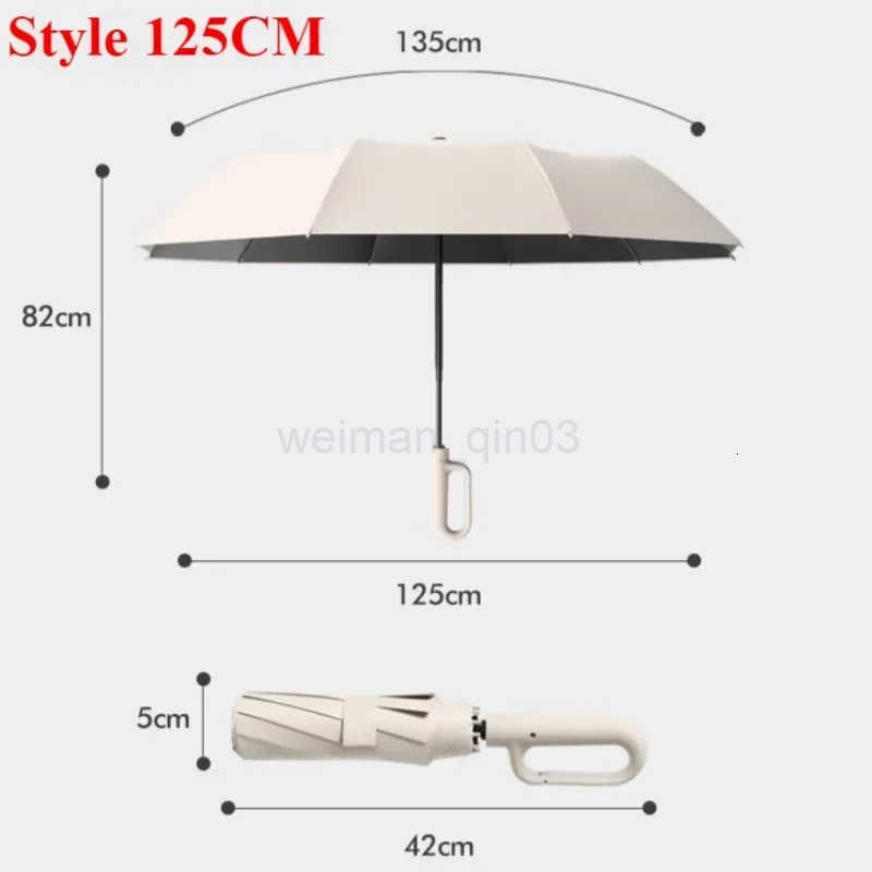 Latest Extra Large Reinforced Wind-resistant Rain-resistant Dual-purpose UV-resistant Fully Automatic Ring-buckle Umbrella H260314