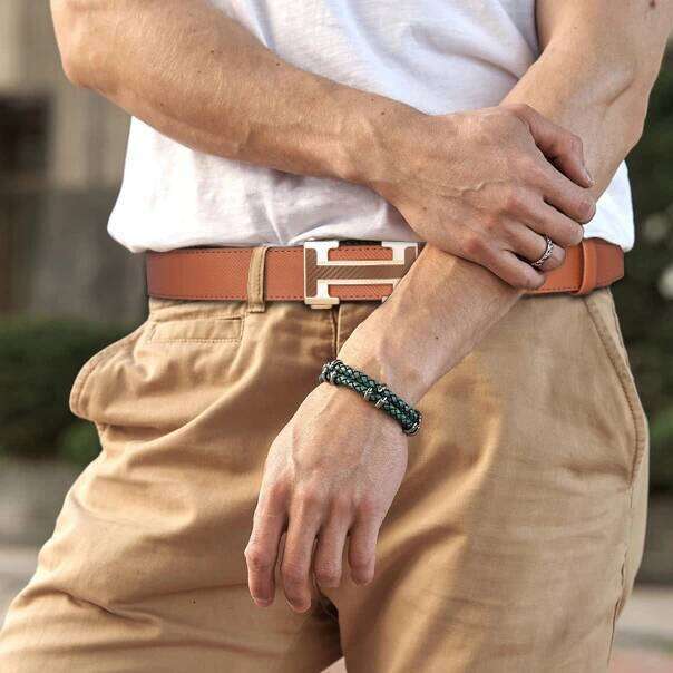 Men Metal Automatic Buckle Brand High Quality Luxury Genuine Cow Leather Women Belt for Jeans Belts Z260226