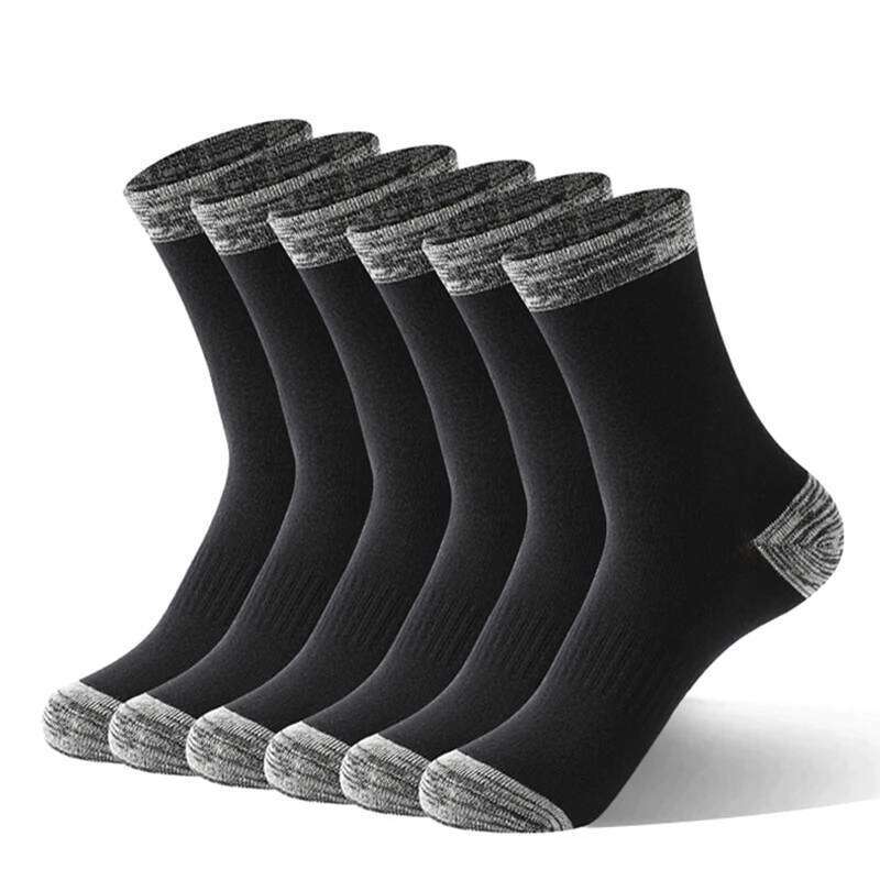 5 Pairs/Lot Men Autumn Winter High Quality Casual Running Black Sports Hiking Male Long Socks Comfortable Size 38-44 Z260314